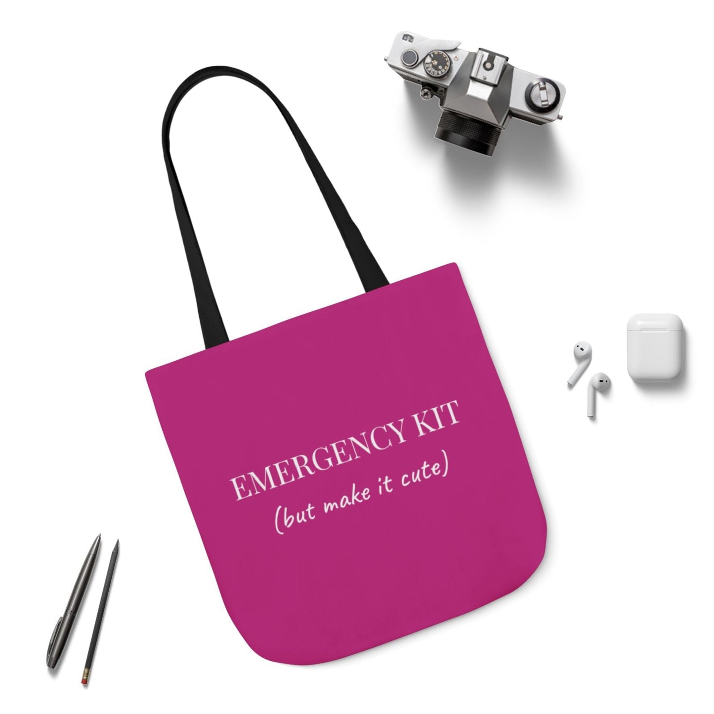 Stylish and functional pink emergency kit for brides and bridesmaids, perfect for handling wedding day mishaps