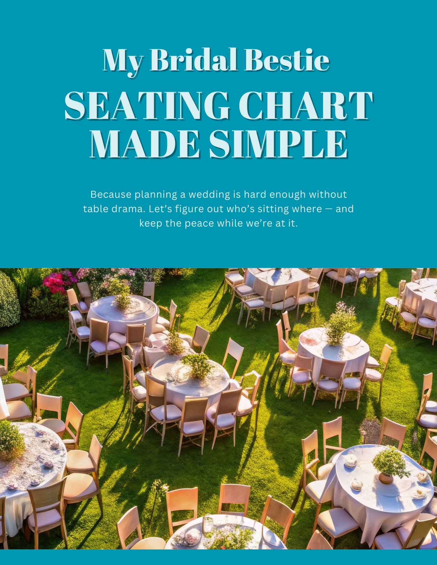 Cover image of 'Seating Chart Made Simple' PDF, a digital wedding planning tool for organizing reception seating with ease
